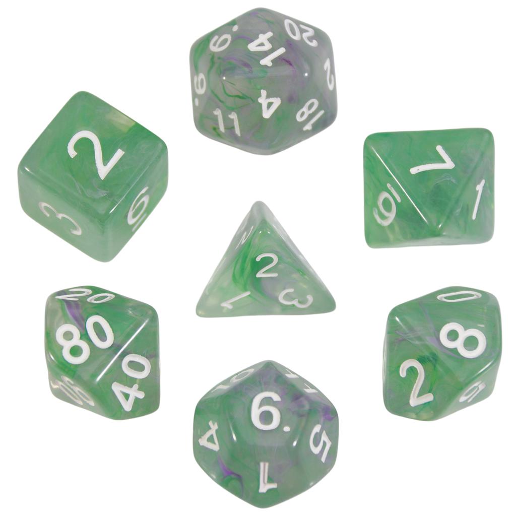 DND Dice Set with Mixed Color Fog Effect, 7pcs Polyhedral Dice for Board Games, DND TRPG Gaming Accessories, Perfect for Role-Playing Games