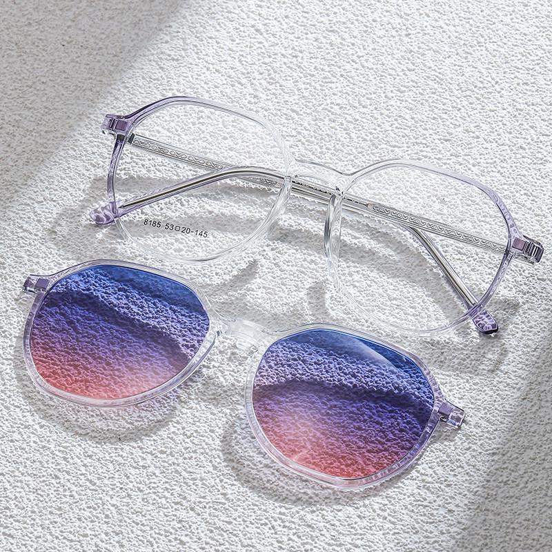 

Polygonal Magnetic Gradient Polarized Clip-on Sunglasses for Women - Fashion and Travel Use