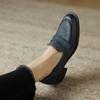 Fashion Retro Mid Heels Women Pumps Genuine Leather High Quality Shoes Woman 2025 Spring Summer Concise Casual Working Pumps Loafers