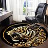 1pc Tiger Swirls Office Round Area Rug, Under Office Chairs Bedroom Living Room Home Decor, Room Deco, Available in Various Sizes