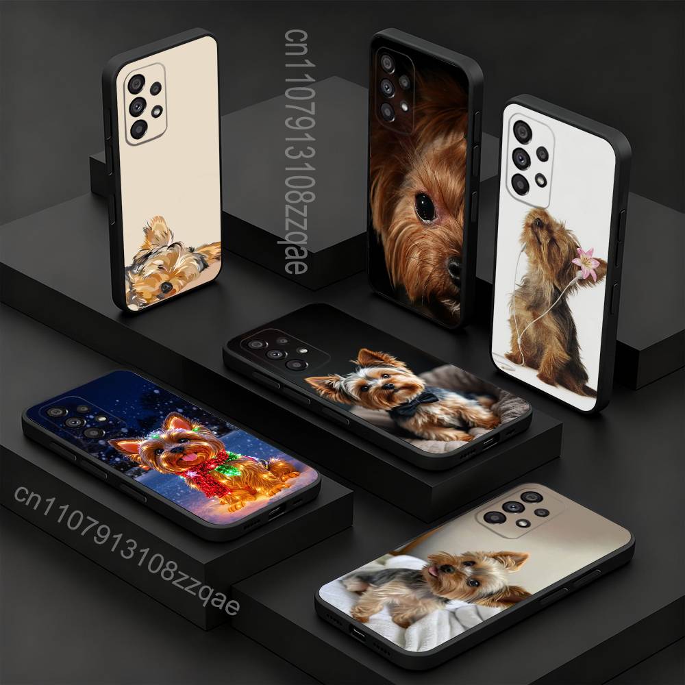 Yorkshire Terrier dog Cute Phone Case For Samsung S 9,10,21,30,22,23,24,25,26,Ultra,Plus,Lite,FE,4,5G Black Soft Precise