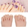 1 par de manequins de silicone para prática de unhas com dedos postiços para treinamento de pedicure, exibição de unhas e modelo de pé falso.