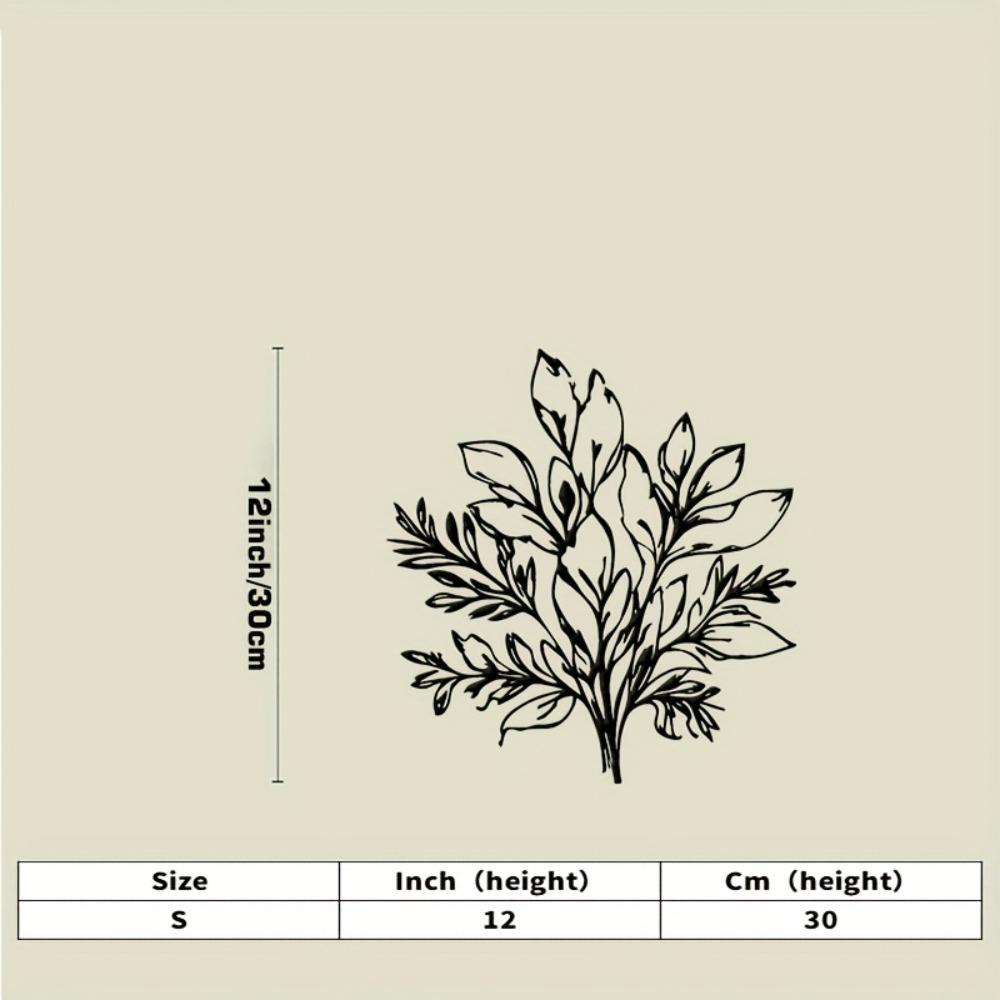 

Metal Wall Art Plant Leaf Flower Line Art Decor Wedding Valentine Mother Day Gift Patio Kitchen S-30cm/12inch