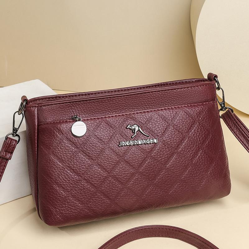 Umhängetasche Mittleren Alters Mutter Tasche Damen Weiches Leder Große Kapazität Mehrschichtige Umhängetasche Handytasche