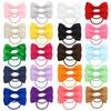 Children’s 2-inch Solid Color Ribbed Hair Tie with Bow – Girls' Flat Knot Elastic Hair Accessories