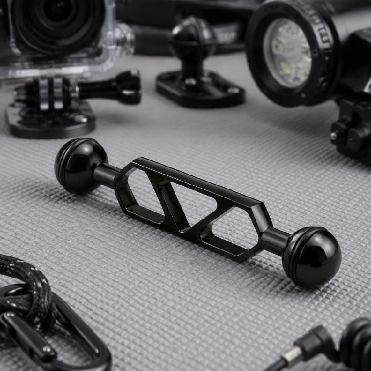 Open-Frame Camera Light Extension Arm, 1in Double-Ball Aluminum Alloy Rigs Connector for Positioning Underwater, Strobe, and Video Lights