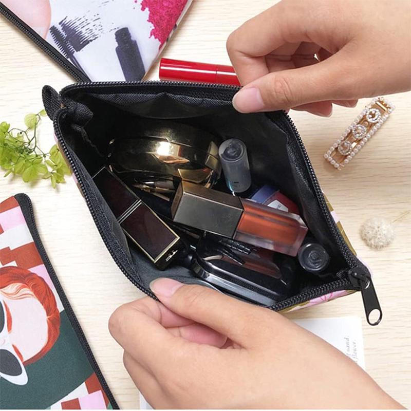 Polyester Makeup Bag Printed Coin Purse Student Card Bag Coin Storage Bag Portable Toiletry Bag