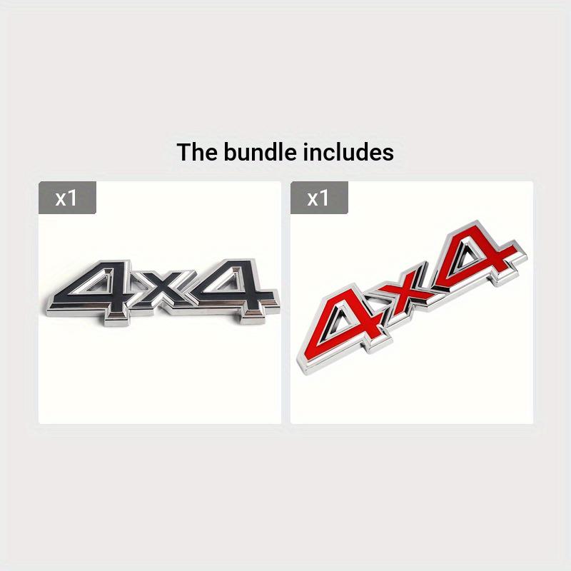 Dsycar 3D kovový emblém 4x4 - Vodotěsný, odolný proti vyblednutí odznak pro auto 4WD s snadnou aplikací lepením