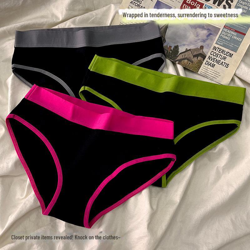 Trekantundertøy i ren bomull med midtmidje for kvinner - Sporty, enkelt, stilig