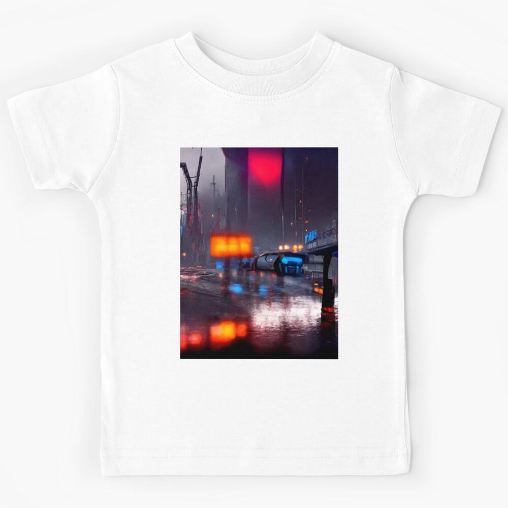 Gas Station at Cyber Highway Kids T-Shirt 150