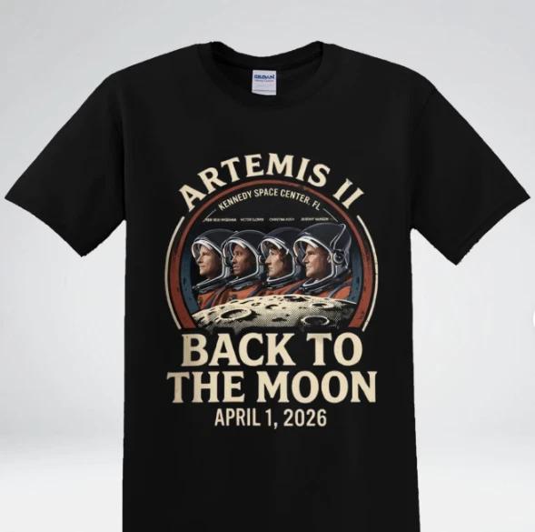 Artemis II Back To The Moon 2026 Shirt Crew Astronaut Graphic T-Shirt 2XL
