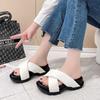 Mode Koreanischer Stil Kreuzriemen Dicke Sohle Hausschuhe Damenmode Sommer Klobige Plateausandalen Frau Outdoor Rutschfeste Pantoletten Mujer