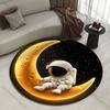 Multiple Sizes Astronaut Sitting On Crescent Print Round Carpet Living Room Bedroom Table Chair Sofa Decorative Carpet