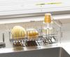 Stainless Steel Rag Rack Foldable Kitchen Table Top Drain Rack Multifunctional Brush Cup Storage Rack