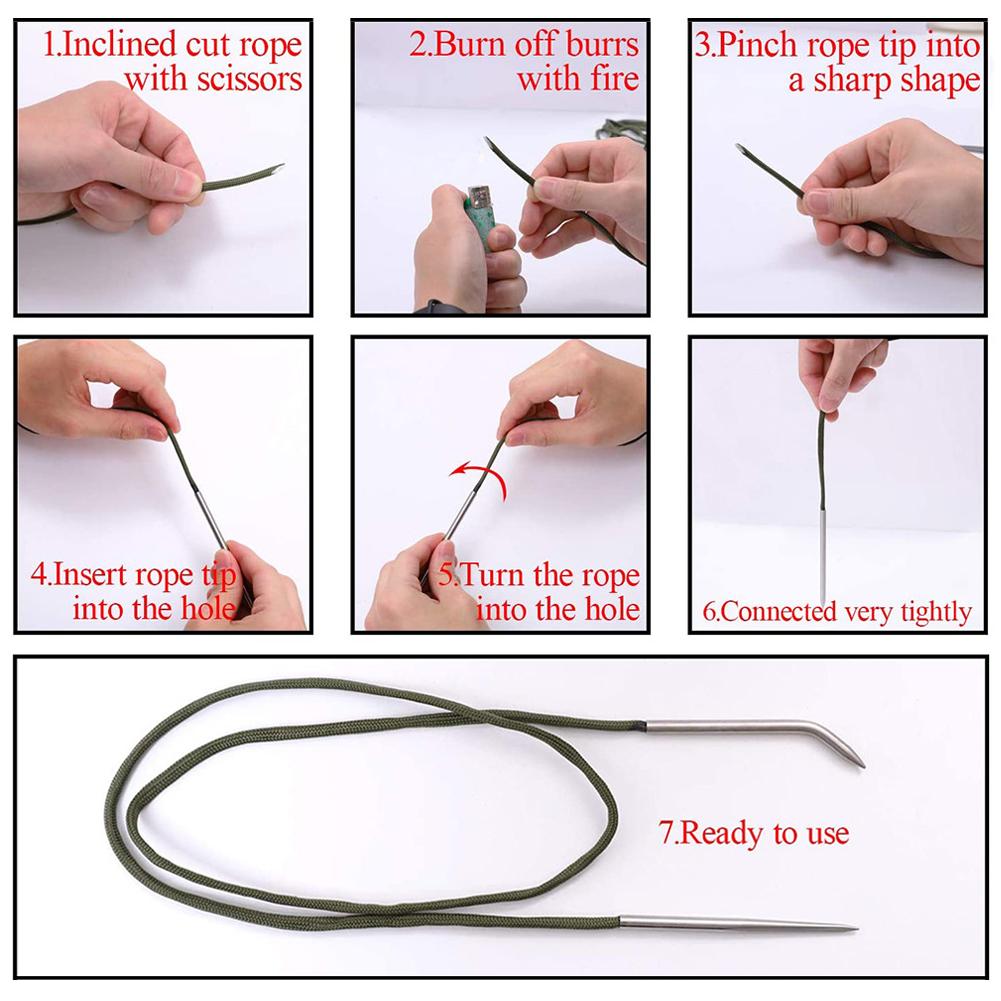 1Set Paracord Knitting Tool Set Aluminium Parachute Cord Needles Bracelets DIY Weave Tool Umbrella Rope Different Size Tools