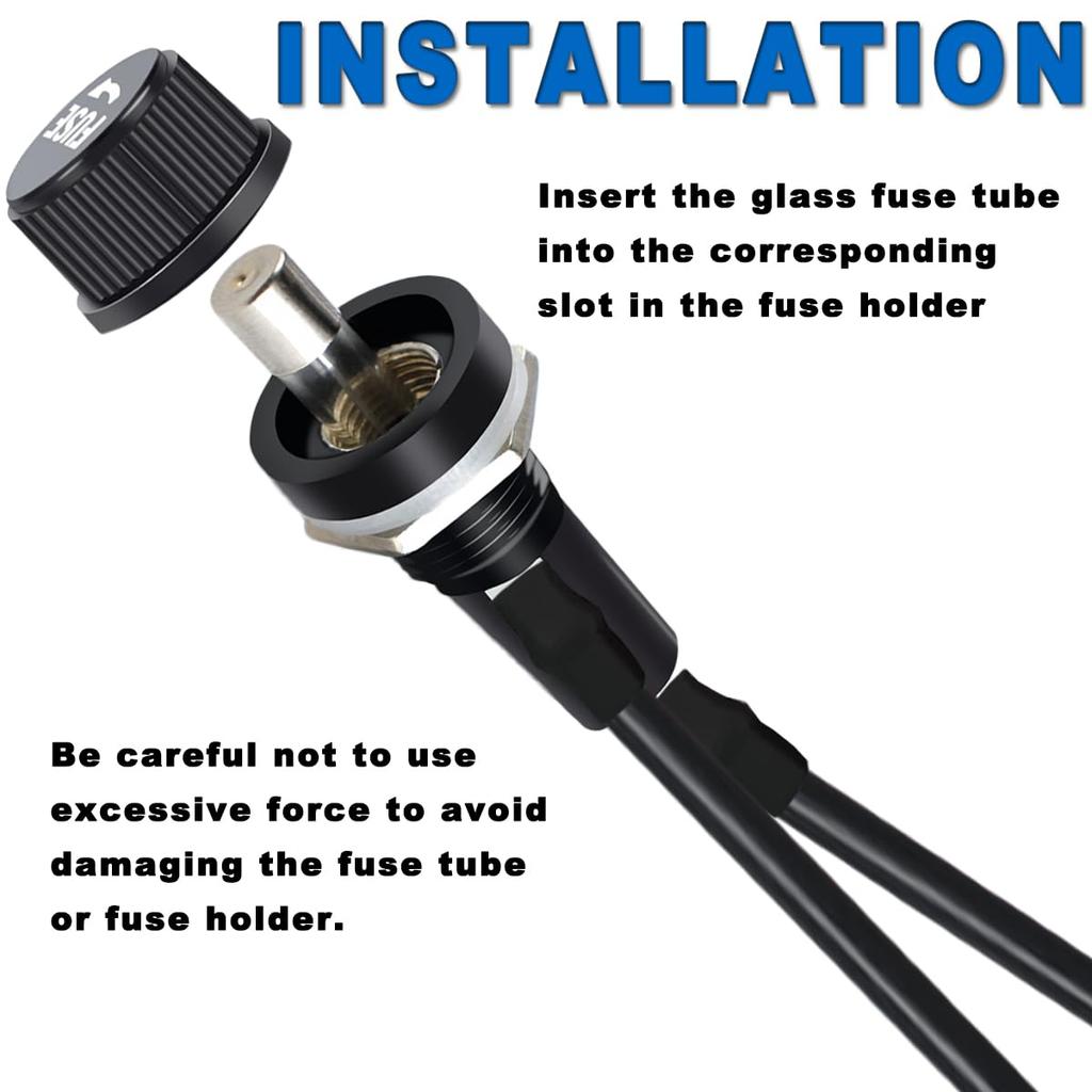 MKBKLLJY 8 Gniazdo bezpiecznikowe do montażu panelowego 5x20mm DC 250V AC Wodoodporne Odporne na warunki atmosferyczne Śrubowe