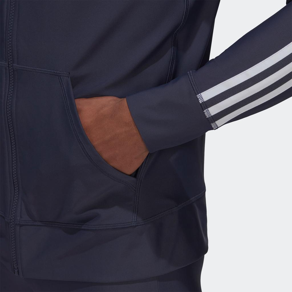 adidas Letter Logo Hooded Casual Sun Protection Swimwear Men Swimwear Blue HB1804