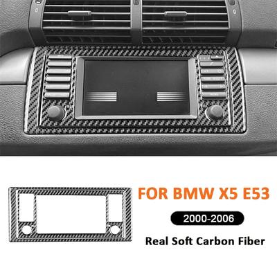 Autocolant Decorativ Cadru Panou Ecran Navigație Consolă Centrală Fibra de Carbon Pentru BMW X5 E53 2000-2006 Piese Interioare