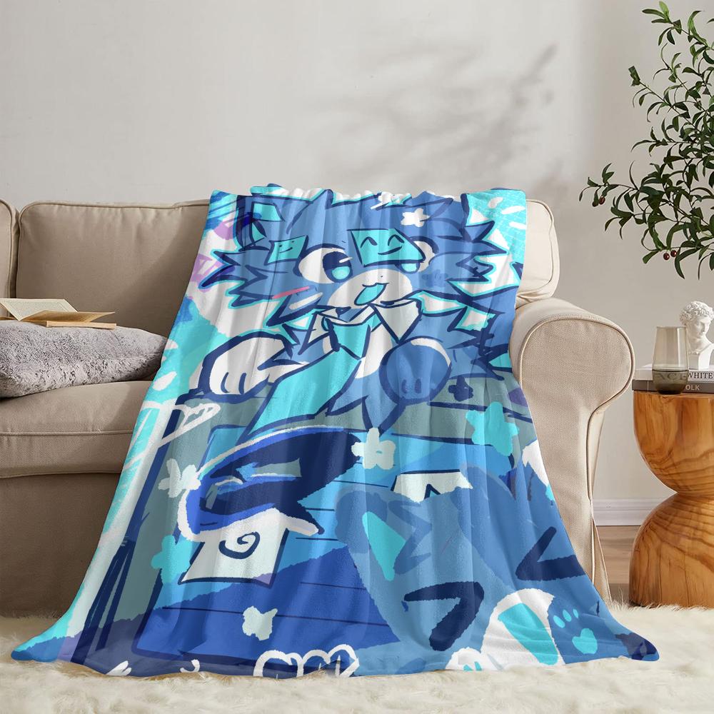 Cute B-boykisser cat Throw Soft Flannel Throw Summer Blanket Lightweight Cozy Nap Blanket for Sofa Bed Travel