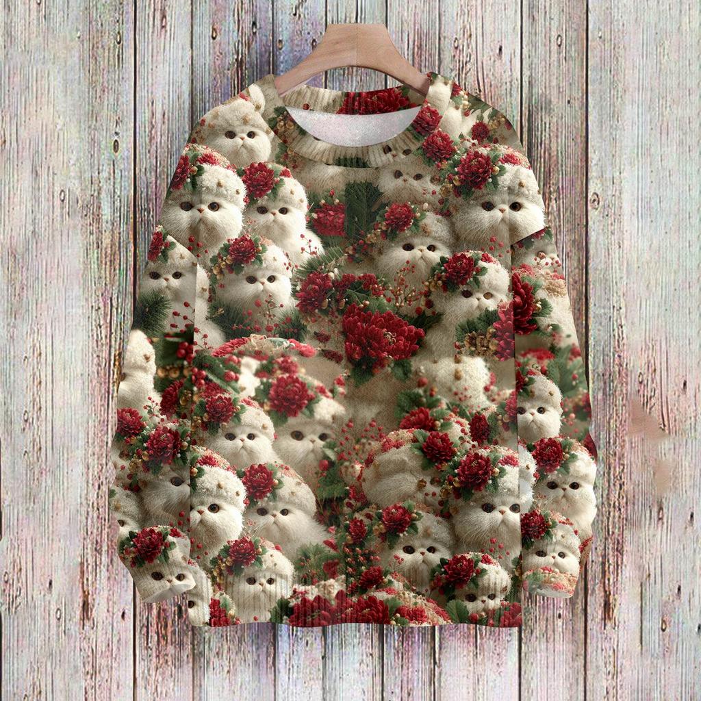 Christmas Sweatshirts For Women Knit Sweater Cute Shirt Fall Crewneck Pullover Tops