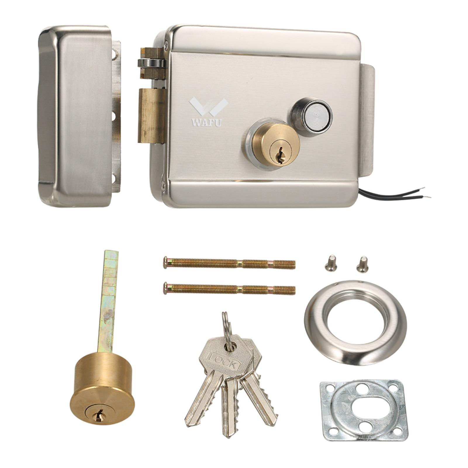 Smart Electric Gate Door Lock Secure Electric Metallic Lock Electronic Door Lock Door Access Control for Home Office argento
