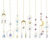 Faux Crystal Suncatcher, Colorful Prisms Window Hanging Sun Catcher, Moon Sun Rainbow Maker Chain Pendant for Garden Home Decor