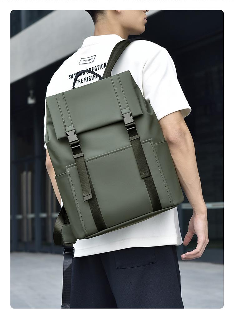 Men's High-End Business Laptop Backpack - Solid Color, Fashionable, Versatile for Students and Professionals