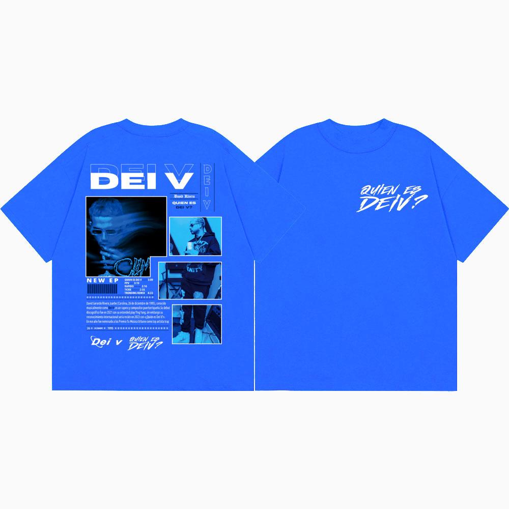 Rapper Dei V Album Merch Tshirt Unisex Unisex Fashion Hip Hop Vintage Short Sleeve T Shirt High Quality Cotton Oversized Tshirts