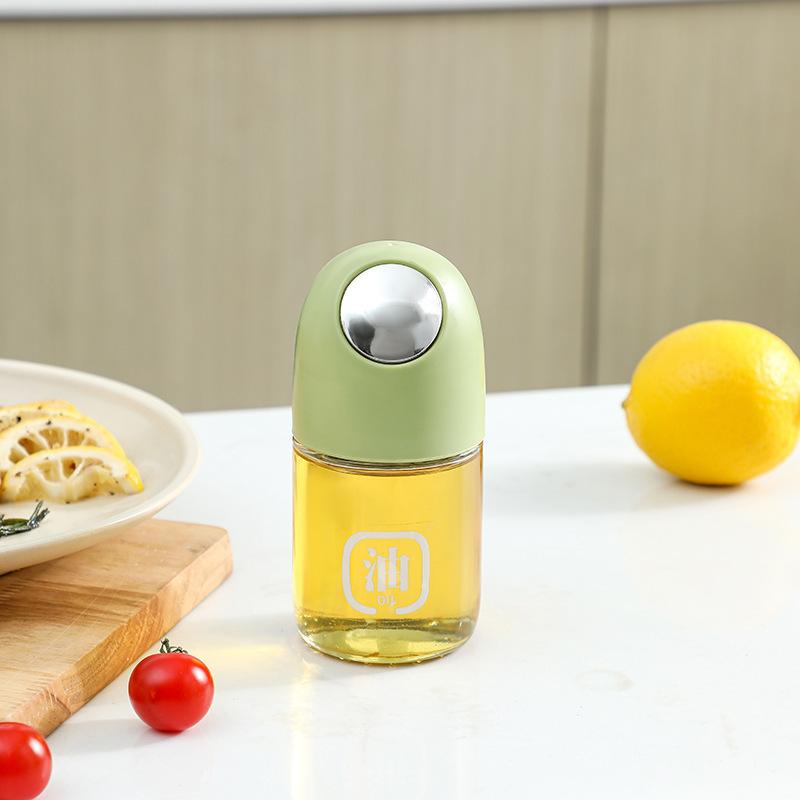 

Автоматически открывающаяся и закрывающаяся стеклянная кастрюля для масла, бытовая кухонная бутылка для приправ, банка для масла и уксуса в форме капли воды 210ML [Green]