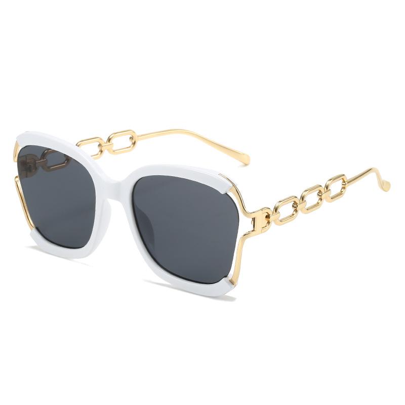Luxury Square Sunglasses Women UV400 Retro Brand Chain Metal Frame Shades Summer Sun Glasses for Female
