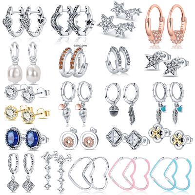 Sommer Neue 100% 925 Sterling Silber Ohrringe Herz und Shell Ohrringe Frauen Schmuck DIY Feine Schmuck Geburtstag Geschenke
