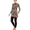 Summer modest swimwear set floral print - long sleeve tunic and full length leggings set - muslin swimwear - UV protection beachwear - summer burkini