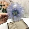 Trendy Fringed Hairpin With Soft Mesh Petal Detail Fashion Hair Decoration For Women Girls Casual Or Prom Hairstyles
