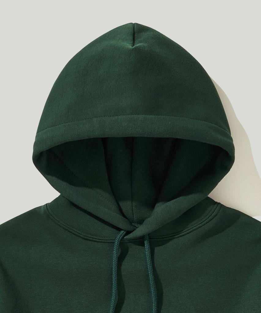 Double Cotton Fleece Hoodie Dark Green