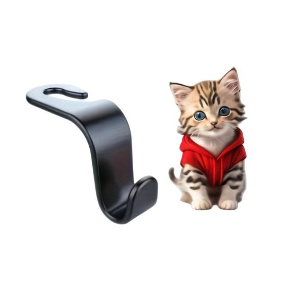 Car Storage Accessories Seat Hook, Cartoon Cat/Dog Pattern Decor, Durable Load Bearing Acrylic Cute Pet Organizer Headrest Hanger, Universal