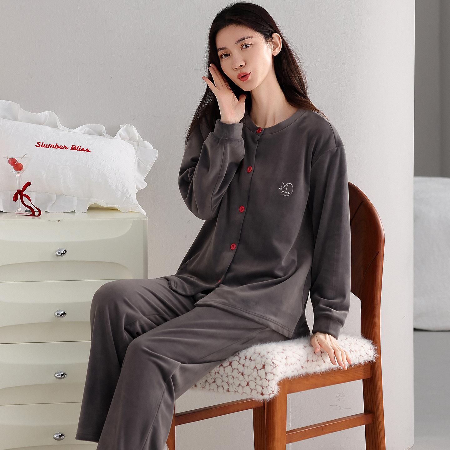

Island Fleece Pajamas Women S Autumn And Winter Thin Fleece Pullover Casual Can Be Worn Outside Winter Coral Fleece Loungewear 2XL