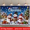 1Pcs Three Snowmen Snow Cabin Reindeer Decoration Background Winter Backdrop For Photo Studio Photo Booth Party