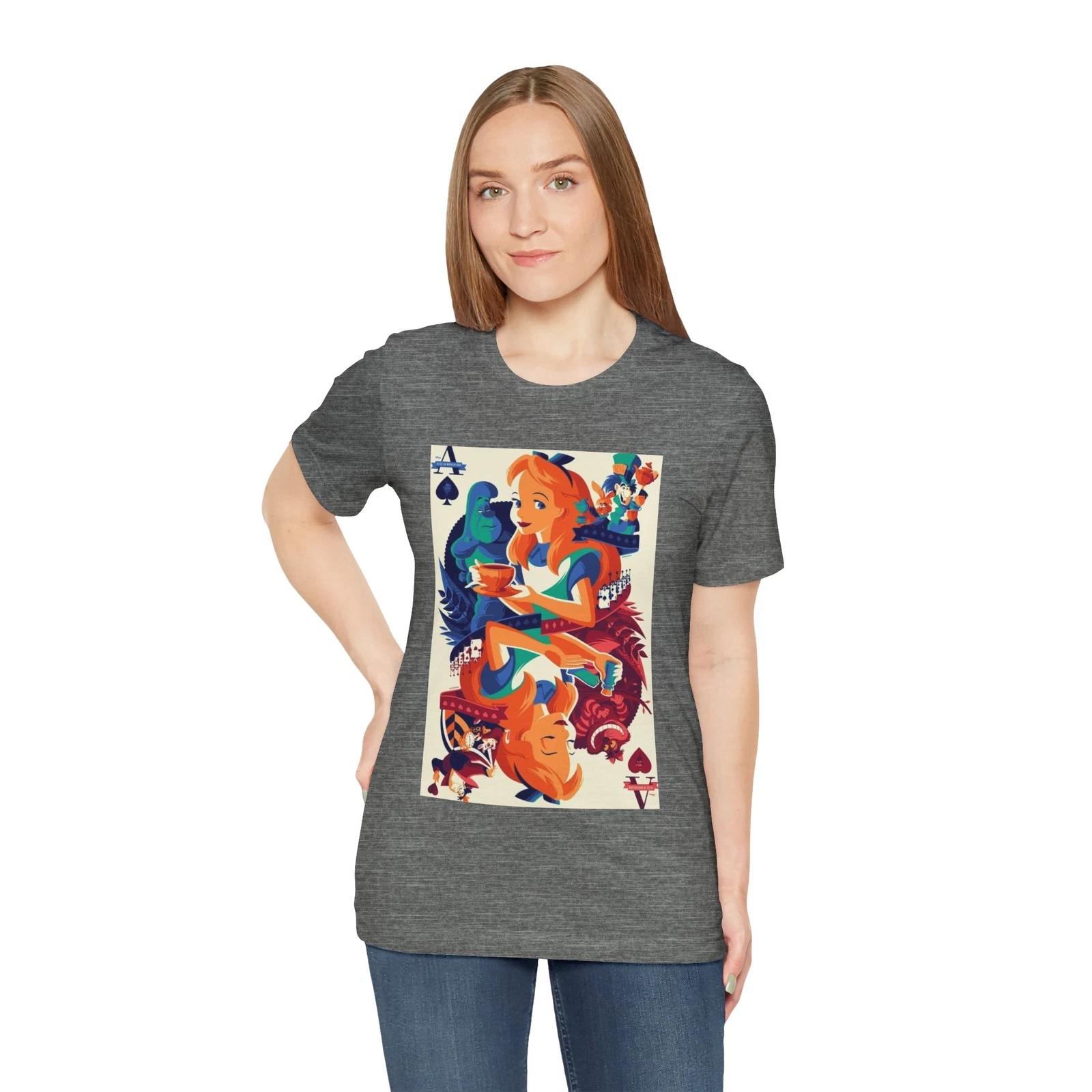 Retro Alice Playing Cards Unisex Tee M
