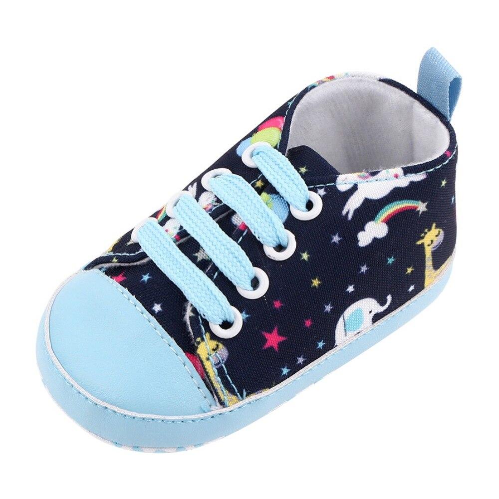 

Осенние повседневные кроссовки с мультяшным узором для маленьких мальчиков и девочек, обувь на шнуровке, детская обувь на мягкой подошве для малышей 12-M