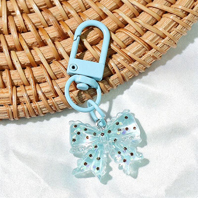 Cherry Blossom Heart Keychain: Handmade Transparent Ornament for Bags, Unisex Accessory