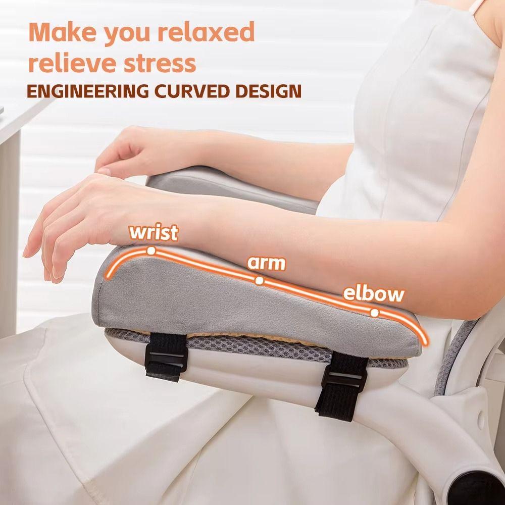 1Pair with Adjustable Straps Chair Armrest Pad Soft Chair Armrest Cushion  Game Chair