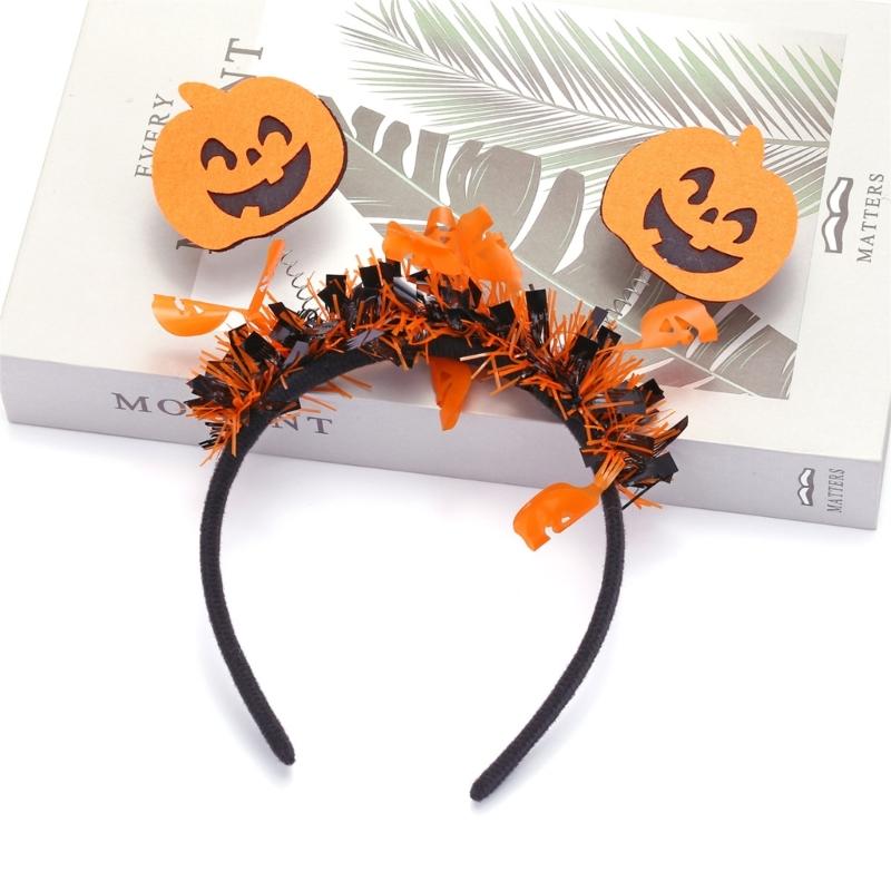 Smiling Pumpkin Halloween Headband Funny Cosplay Party Headwear Hair Hoop Funny Headband Halloween Dress Up