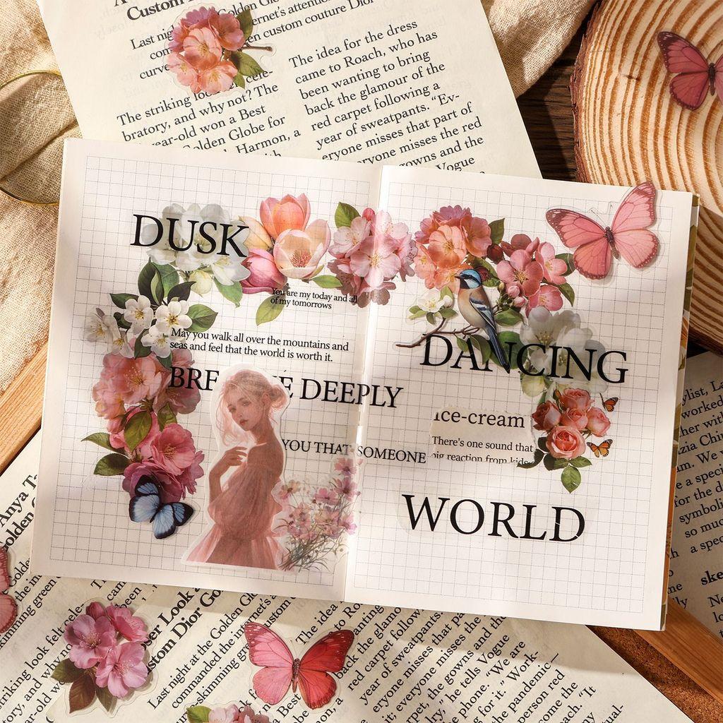 30pcs Butterfly Transparent Decorative Stickers for Journaling Scrapbooking Planner DIY Crafts Aesthetic Sticker
