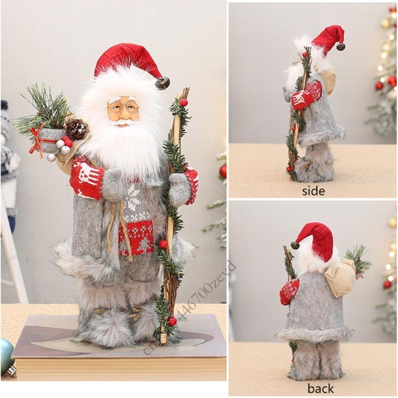 12Inch Santa Clause Figurine Table Ornament Christmas Party Decoration for Indoor and Outdoor Holiday Party Centerpieces P9YB