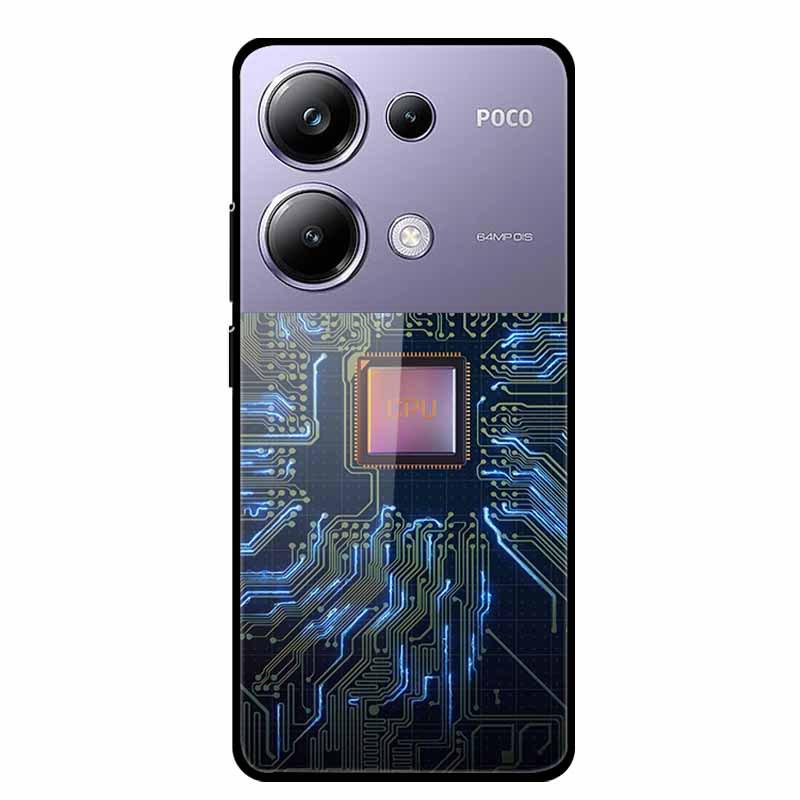 Colorful Aesthetic Tempered Glass Phone Case for Redmi 12 5G & POCO M6 PRO