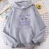Genshin Impact Cartoon Cat Printed Hoodie Women Casual Autumn Winter Kawaii Harajuku Fleece Long Sleeve Sweatshirts