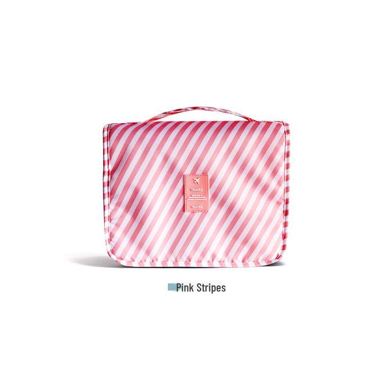 Trendy Minimalist Girly Makeup Bag: Large Capacity, Portable, Foldable with Hook for Business Trips & Travel