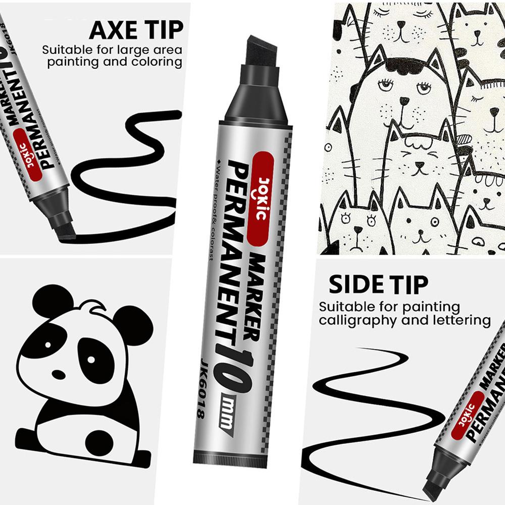 3 Kleuren Grote Capaciteit POP Marker, 10 mm Punt, Permanente Markers, Sneldrogend, Logistieke Marker Pen Koeriersdoos Marker Pen