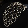 New Vintage Bride Handmade Gold Pearl Headband Flower Headpiece Bridal Girls Tiara Wedding Hair Accessories Women Hair Jewelry