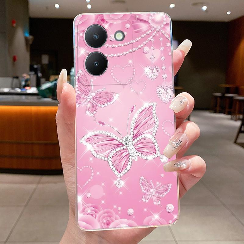 Phone Case For Vivo Y36 V2247 V2248 4G Y27 5G Y77T Y27S Y100I Butterfly Protective Casing Transparent Soft Silicone TPU Cover